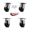 Service Caster 5 Inch Polyolefin Caster Set with Ball Bearing 2 Swivel Lock and 2 Rigid SCC SCC-35S520-POB-BSL-2-R-2